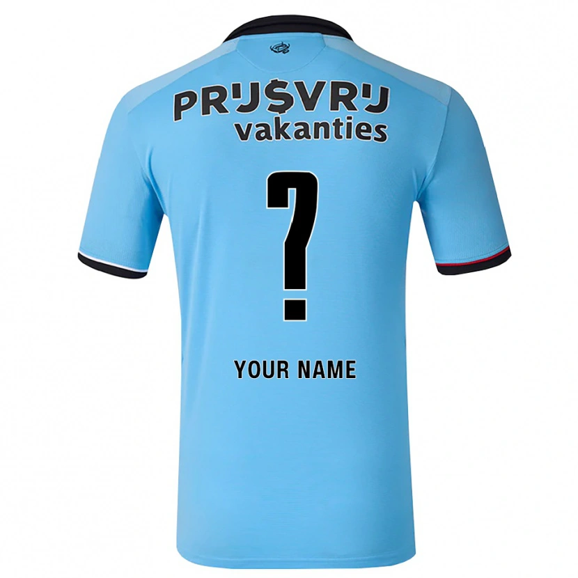 Danxen Kinder Ihren Namen #0 Tiefhimmelblau Schwarz Rot Auswärtstrikot Trikot 2026/27 T-Shirt