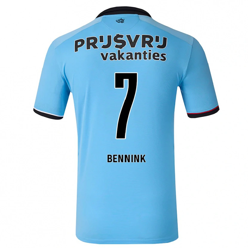 Danxen Kinder Maxime Bennink #7 Tiefhimmelblau Schwarz Rot Auswärtstrikot Trikot 2026/27 T-Shirt
