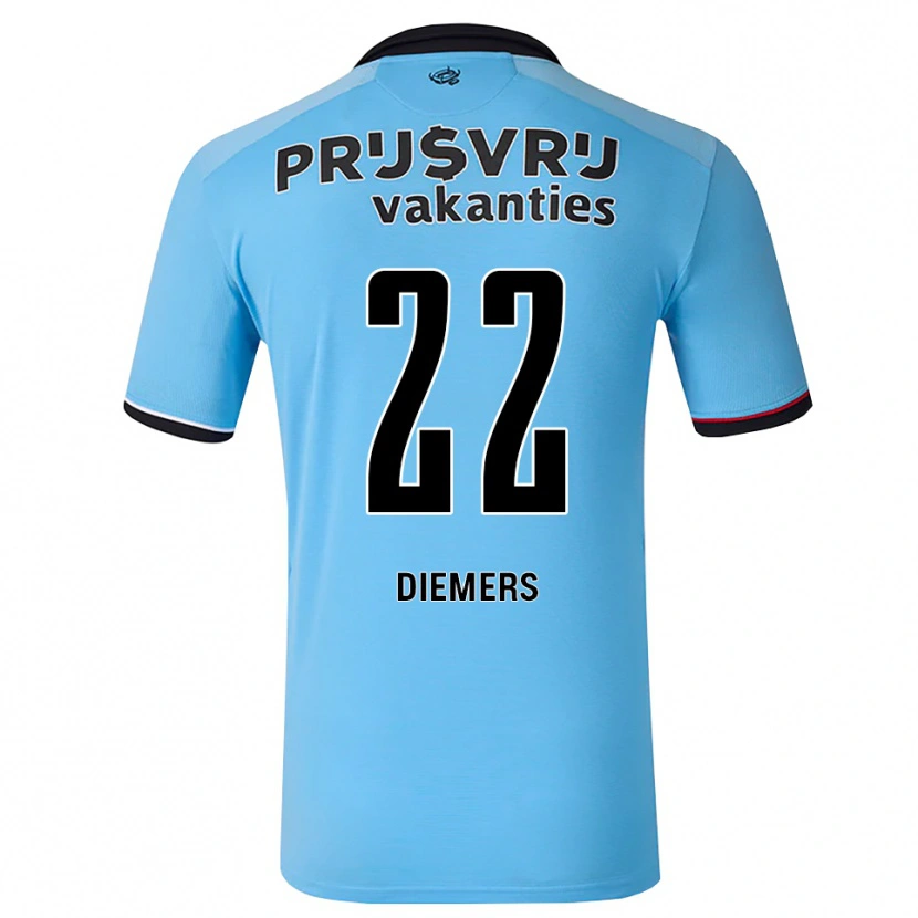 Danxen Kinder Mark Diemers #22 Tiefhimmelblau Schwarz Rot Auswärtstrikot Trikot 2026/27 T-Shirt