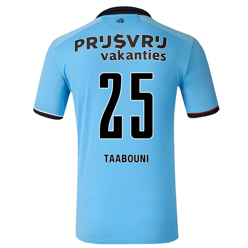 Danxen Kinder Mohamed Taabouni #25 Tiefhimmelblau Schwarz Rot Auswärtstrikot Trikot 2026/27 T-Shirt