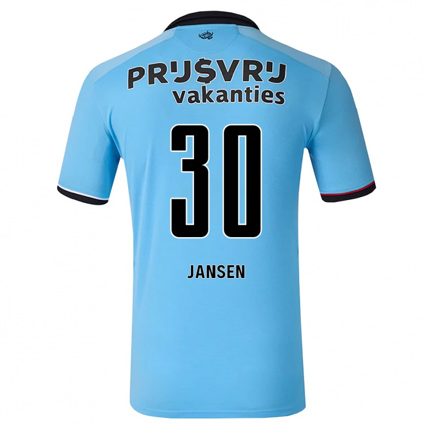 Danxen Kinder Thijs Jansen #30 Tiefhimmelblau Schwarz Rot Auswärtstrikot Trikot 2026/27 T-Shirt