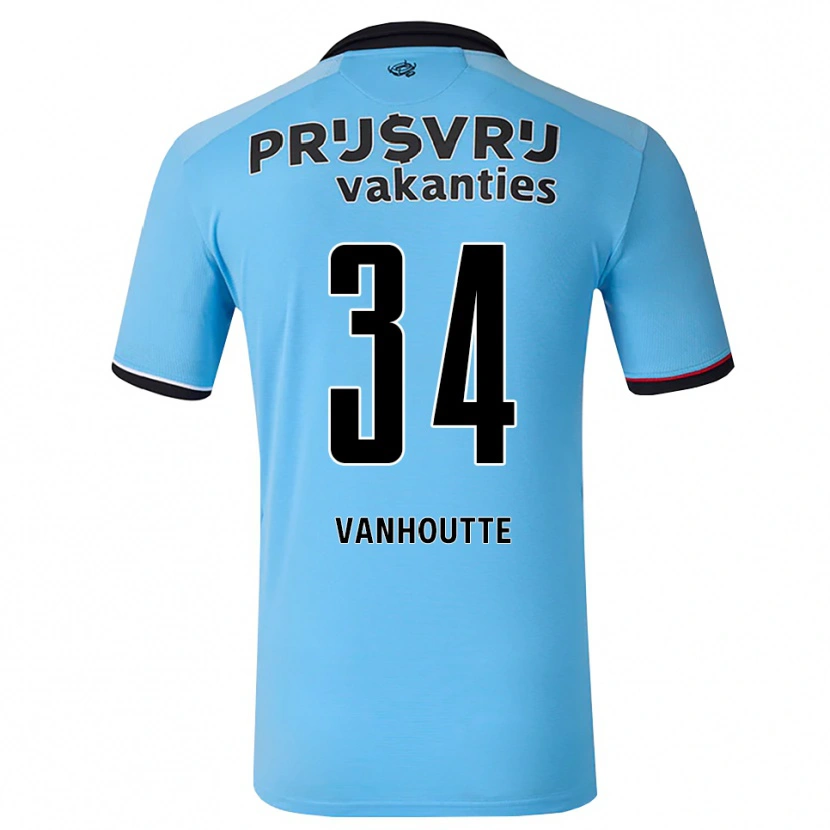Danxen Kinder Charles Vanhoutte #34 Tiefhimmelblau Schwarz Rot Auswärtstrikot Trikot 2026/27 T-Shirt