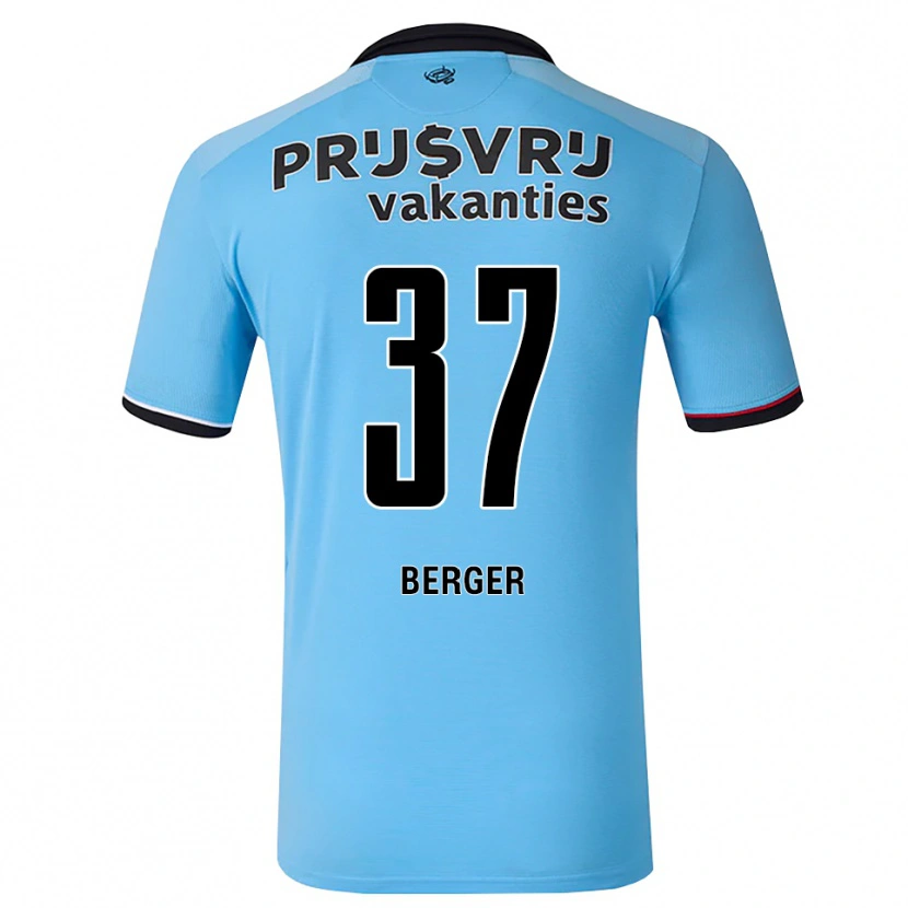 Danxen Kinder Mannou Berger #37 Tiefhimmelblau Schwarz Rot Auswärtstrikot Trikot 2026/27 T-Shirt