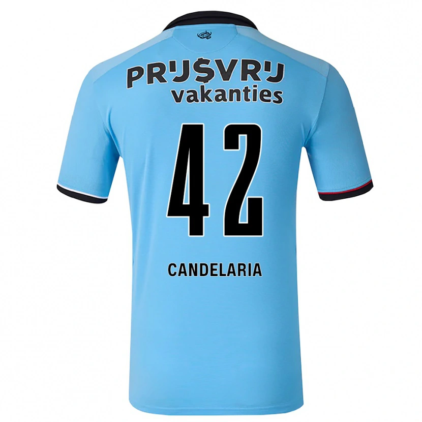 Danxen Kinder Jayden Candelaria #42 Tiefhimmelblau Schwarz Rot Auswärtstrikot Trikot 2026/27 T-Shirt