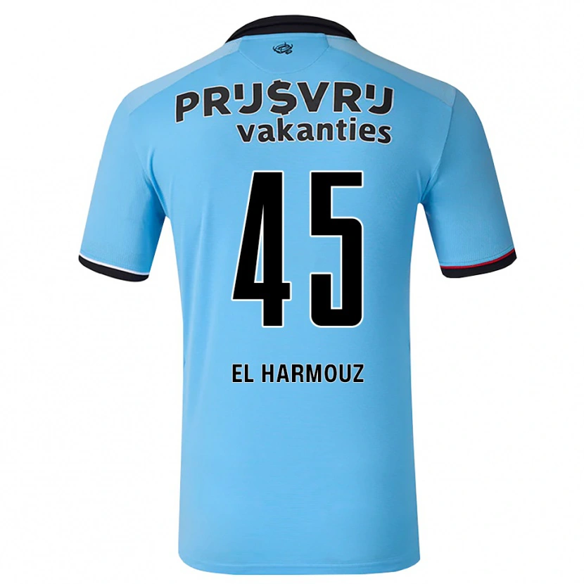 Danxen Kinder Nassim El Harmouz #45 Tiefhimmelblau Schwarz Rot Auswärtstrikot Trikot 2026/27 T-Shirt