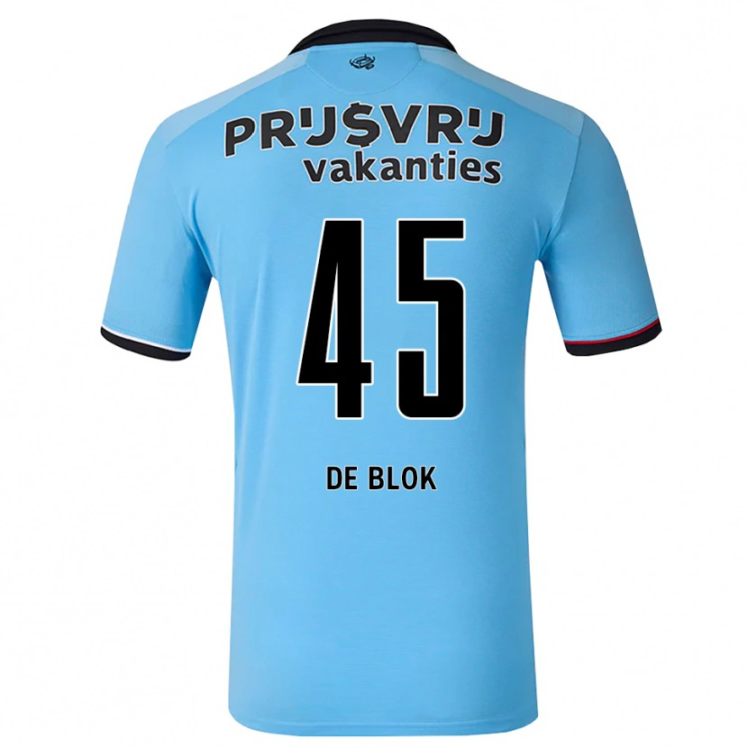 Danxen Kinder Lars De Blok #45 Tiefhimmelblau Schwarz Rot Auswärtstrikot Trikot 2026/27 T-Shirt