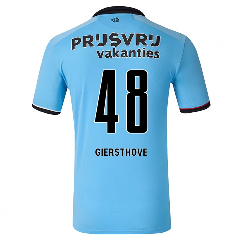 Danxen Kinder Djomar Giersthove #48 Tiefhimmelblau Schwarz Rot Auswärtstrikot Trikot 2026/27 T-Shirt