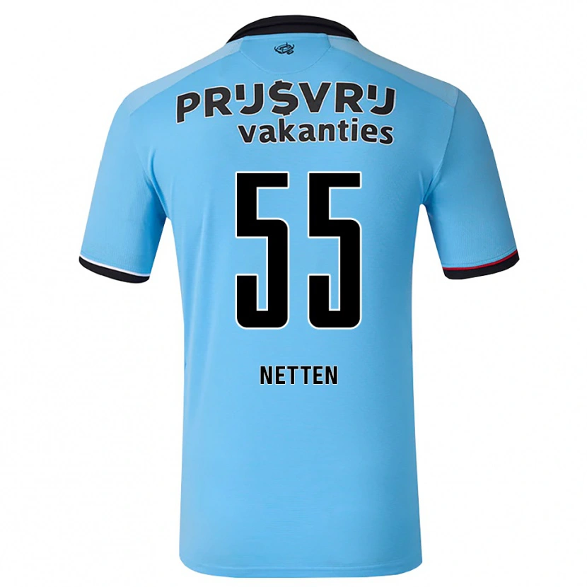 Danxen Kinder Luc Netten #55 Tiefhimmelblau Schwarz Rot Auswärtstrikot Trikot 2026/27 T-Shirt