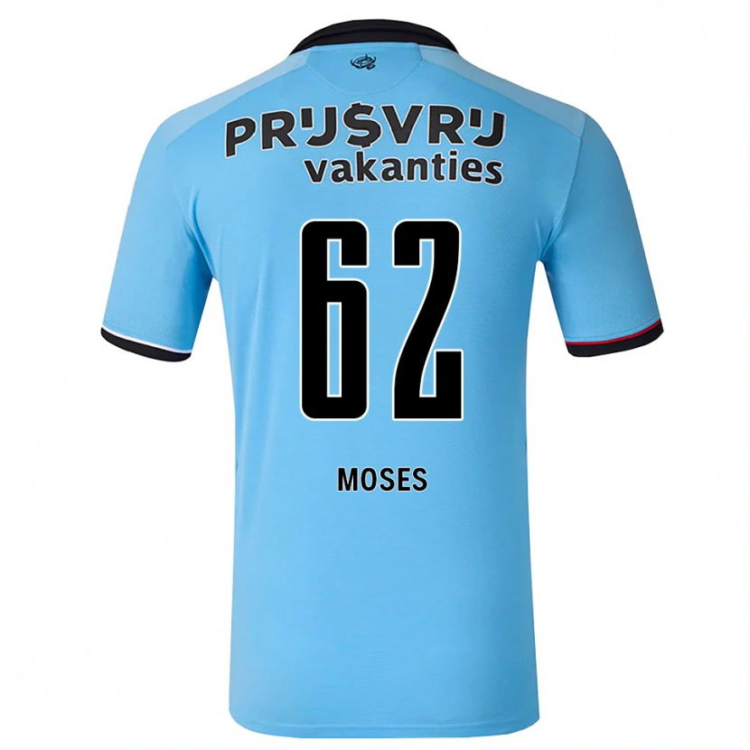 Danxen Kinder Troy Moses #62 Tiefhimmelblau Schwarz Rot Auswärtstrikot Trikot 2026/27 T-Shirt