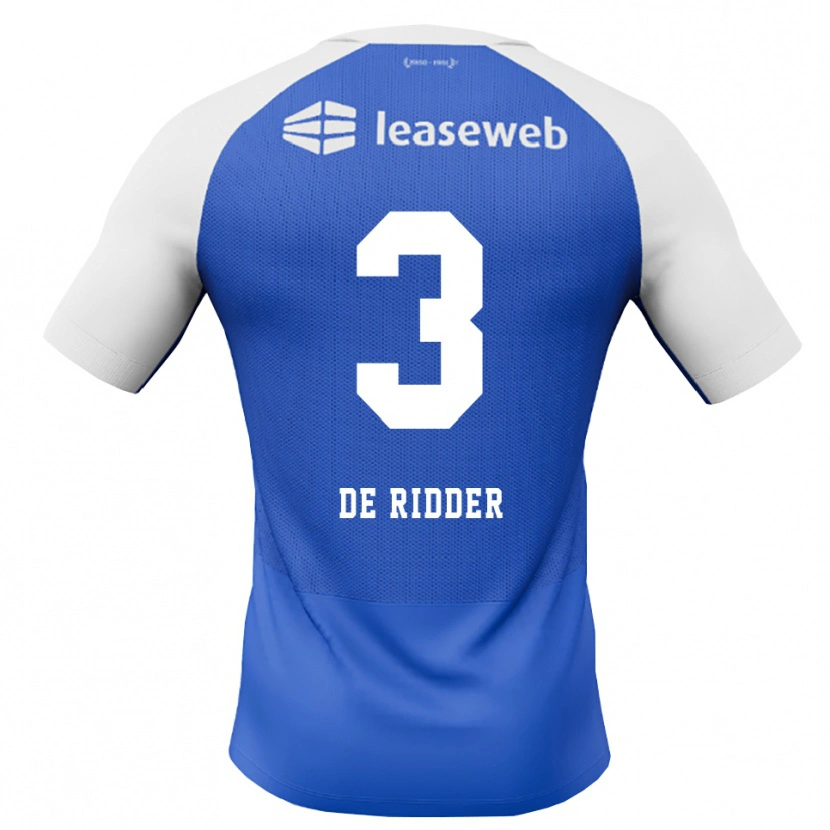 Danxen Kinder Djoeke De Ridder #3 Himmelblau Rot Weiß Auswärtstrikot Trikot 2026/27 T-Shirt