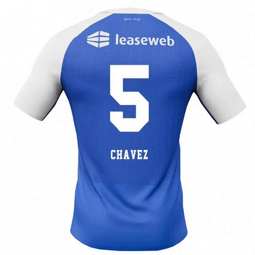 Danxen Kinder Mateo Chávez #5 Himmelblau Rot Weiß Auswärtstrikot Trikot 2026/27 T-Shirt