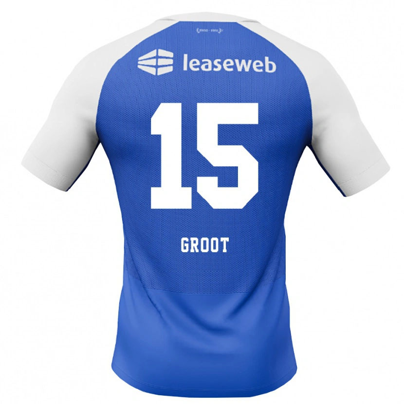 Danxen Kinder Pleun Groot #15 Himmelblau Rot Weiß Auswärtstrikot Trikot 2026/27 T-Shirt