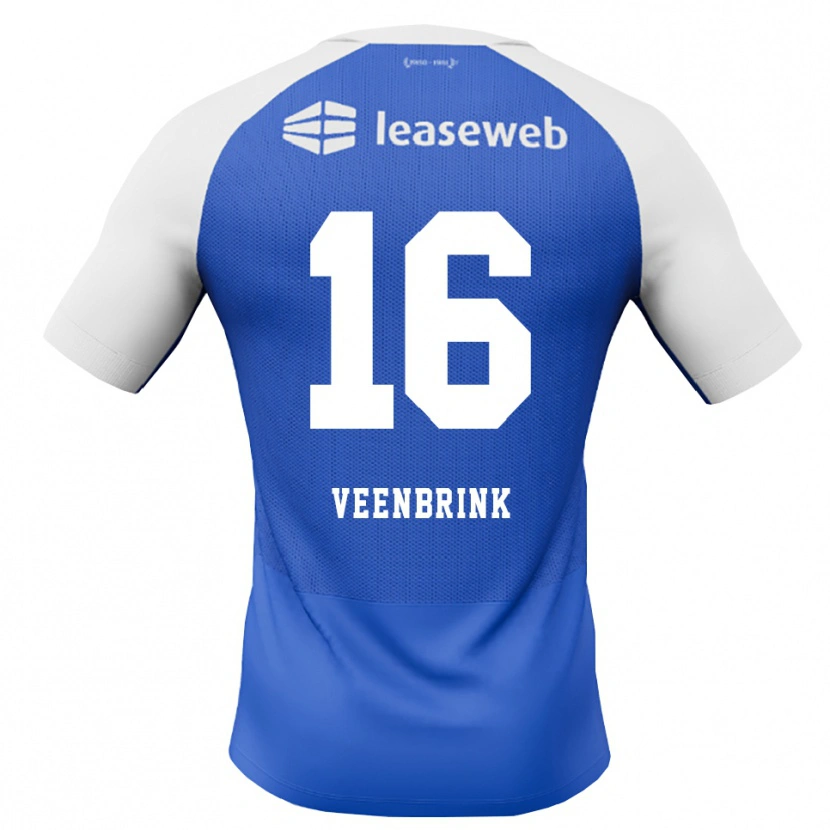 Danxen Kinder Jayden Veenbrink #16 Himmelblau Rot Weiß Auswärtstrikot Trikot 2026/27 T-Shirt