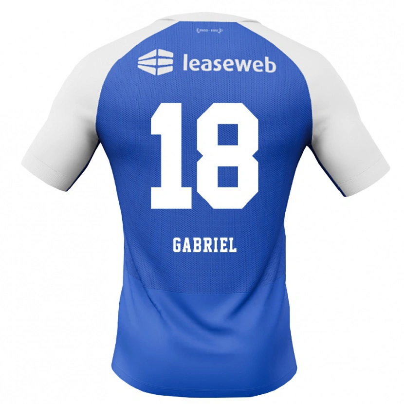 Danxen Kinder Gabriel Jongens #18 Himmelblau Rot Weiß Auswärtstrikot Trikot 2026/27 T-Shirt