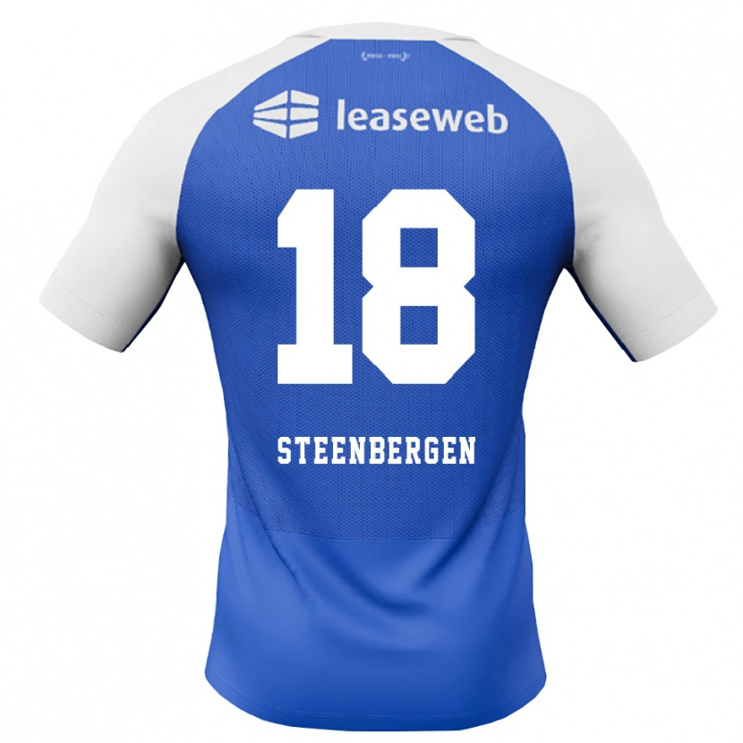 Danxen Kinder Thom Steenbergen #18 Himmelblau Rot Weiß Auswärtstrikot Trikot 2026/27 T-Shirt
