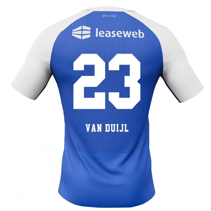 Danxen Kinder Billy Van Duijl #23 Himmelblau Rot Weiß Auswärtstrikot Trikot 2026/27 T-Shirt
