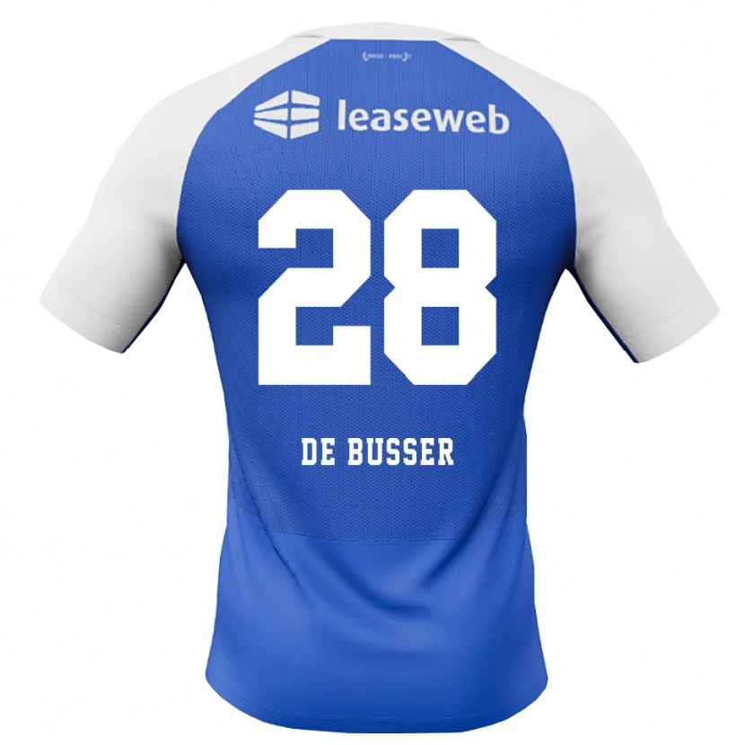 Danxen Kinder Jari De Busser #28 Himmelblau Rot Weiß Auswärtstrikot Trikot 2026/27 T-Shirt