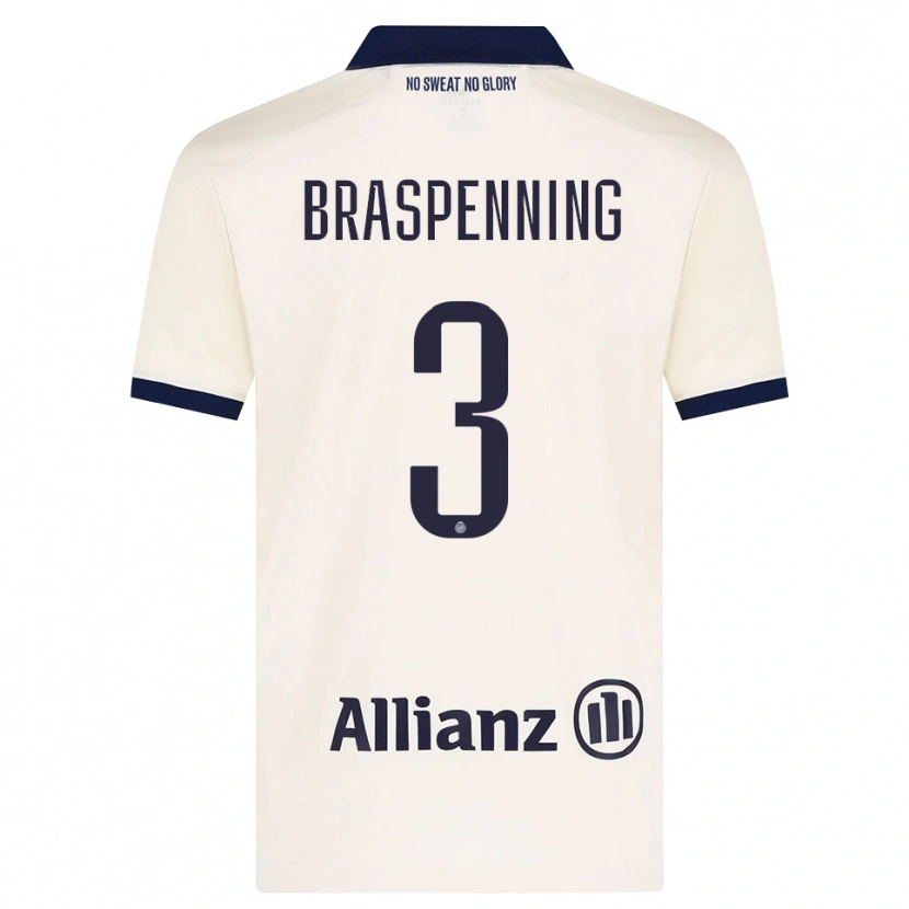 Danxen Kinder Daan Braspenning #3 Beige Schwarz Auswärtstrikot Trikot 2026/27 T-Shirt