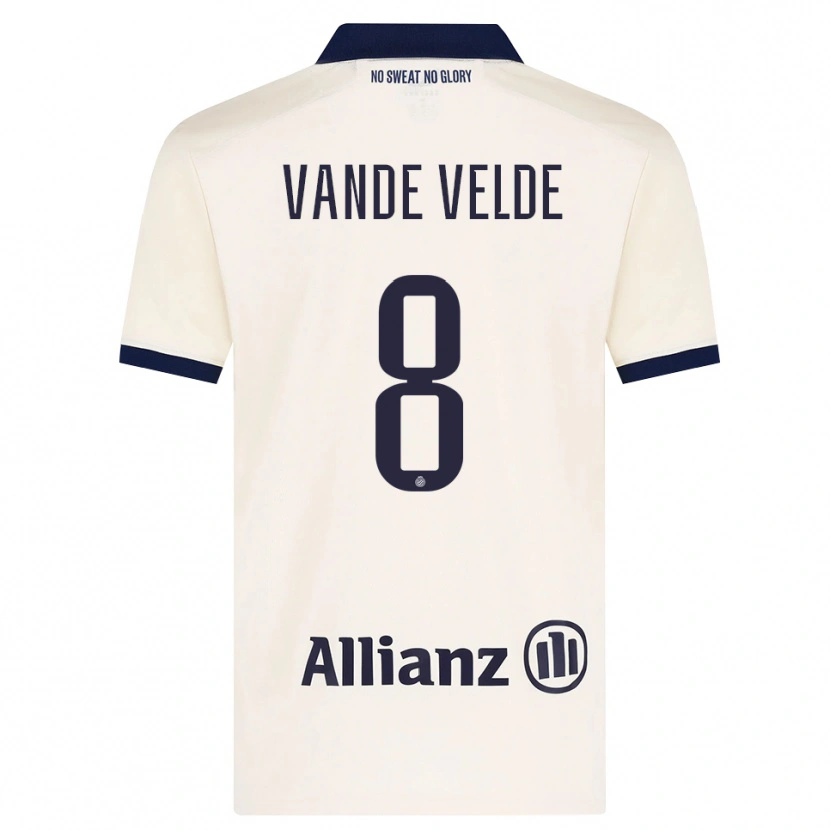 Danxen Kinder Chloé Vande Velde #8 Beige Schwarz Auswärtstrikot Trikot 2026/27 T-Shirt