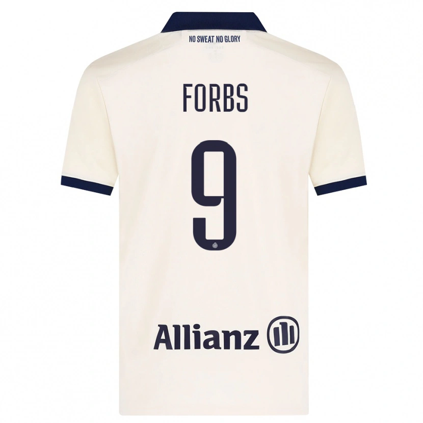 Danxen Kinder Carlos Forbs #9 Beige Schwarz Auswärtstrikot Trikot 2026/27 T-Shirt