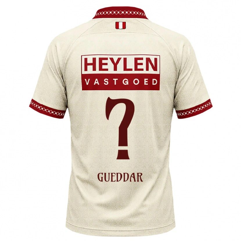 Danxen Kinder Zakaria Gueddar #0 Beige Rot Auswärtstrikot Trikot 2026/27 T-Shirt