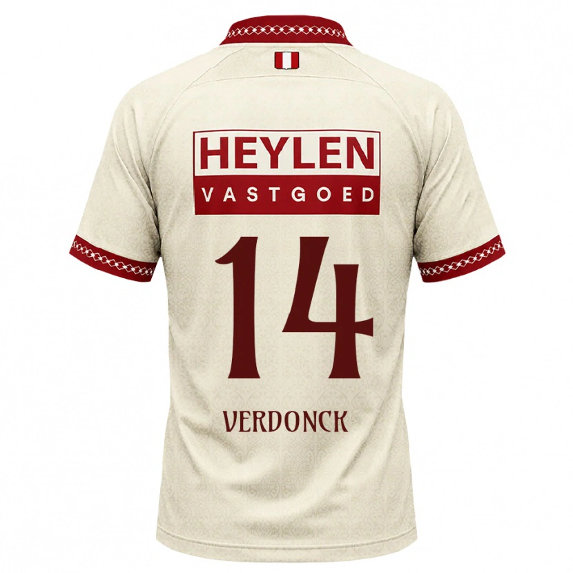 Danxen Kinder Dries Verdonck #14 Beige Rot Auswärtstrikot Trikot 2026/27 T-Shirt