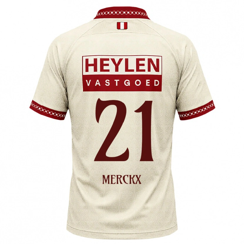 Danxen Kinder Matti Merckx #21 Beige Rot Auswärtstrikot Trikot 2026/27 T-Shirt
