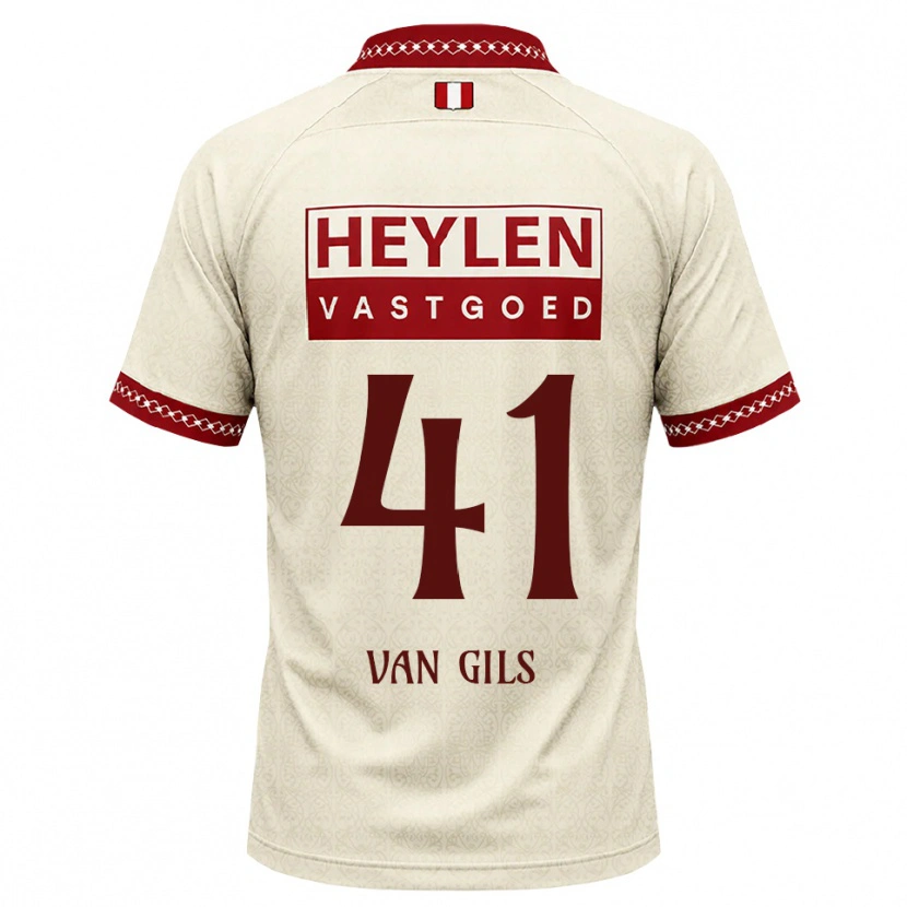 Danxen Kinder Mathis Van Gils #41 Beige Rot Auswärtstrikot Trikot 2026/27 T-Shirt