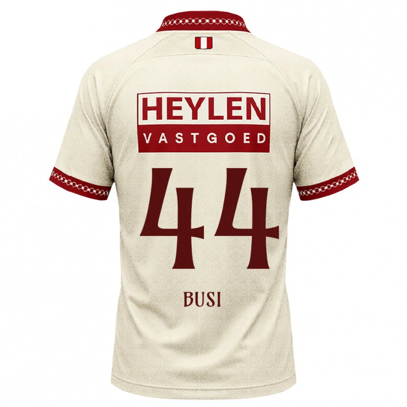 Danxen Kinder Maxime Busi #44 Beige Rot Auswärtstrikot Trikot 2026/27 T-Shirt