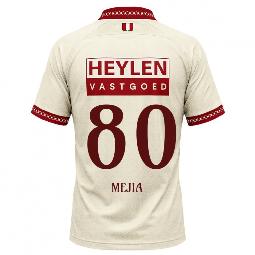 Danxen Kinder Carlos Mejia #80 Beige Rot Auswärtstrikot Trikot 2026/27 T-Shirt