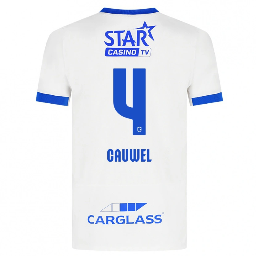Danxen Kinder Michiel Cauwel #4 Weiß Blau Auswärtstrikot Trikot 2026/27 T-Shirt