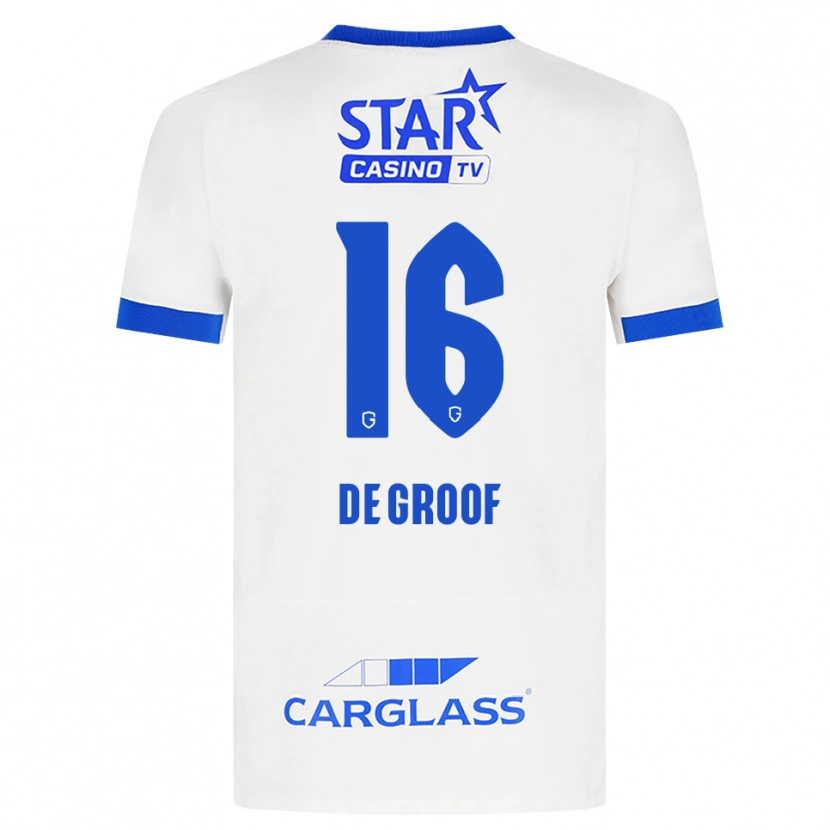 Danxen Kinder Jens De Groof #16 Weiß Blau Auswärtstrikot Trikot 2026/27 T-Shirt