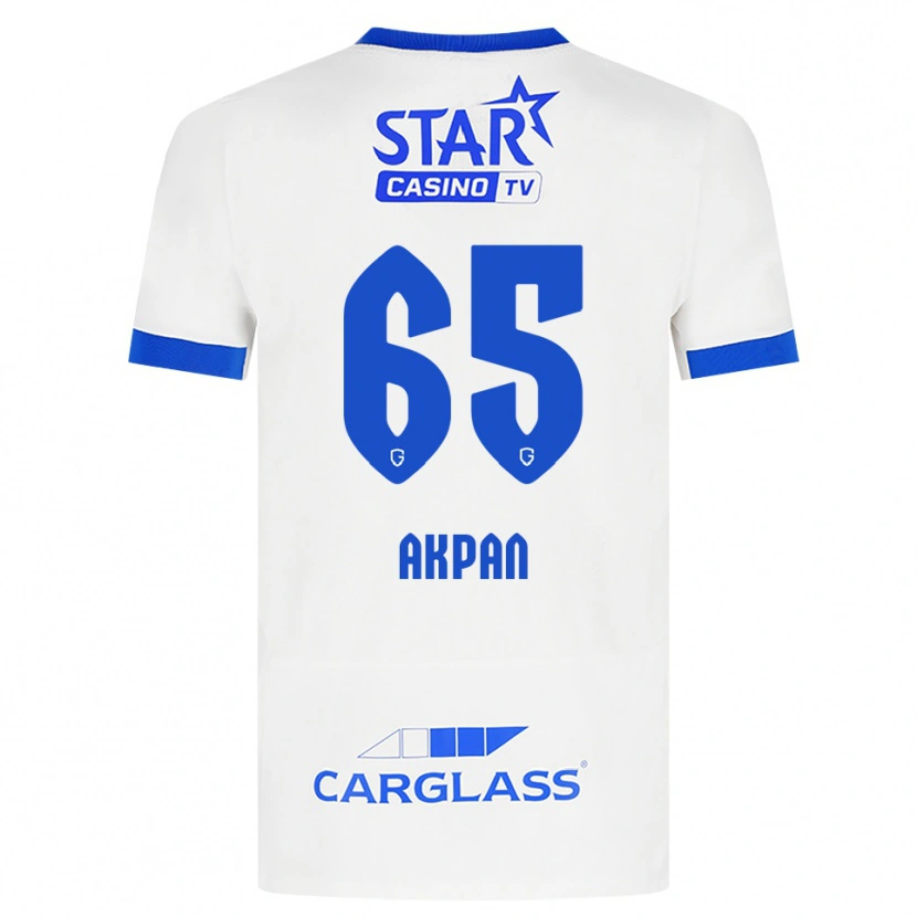 Danxen Kinder Christian Akpan #65 Weiß Blau Auswärtstrikot Trikot 2026/27 T-Shirt