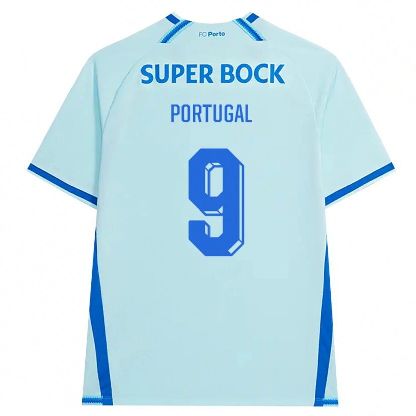 Danxen Kinder Tiago Portugal #9 Hellcyan Blau Ausweichtrikot Trikot 2026/27 T-Shirt