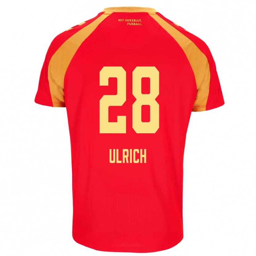 Danxen Kinder Laurin Ulrich #28 Rot Orange Schwarz Auswärtstrikot Trikot 2026/27 T-Shirt