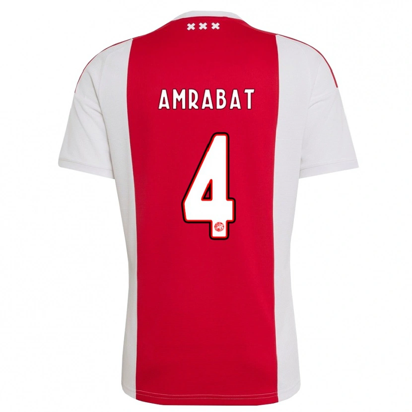 Danxen Kinder Sofyan Amrabat #4 Rot Weiß Gelb Heimtrikot Trikot 2026/27 T-Shirt