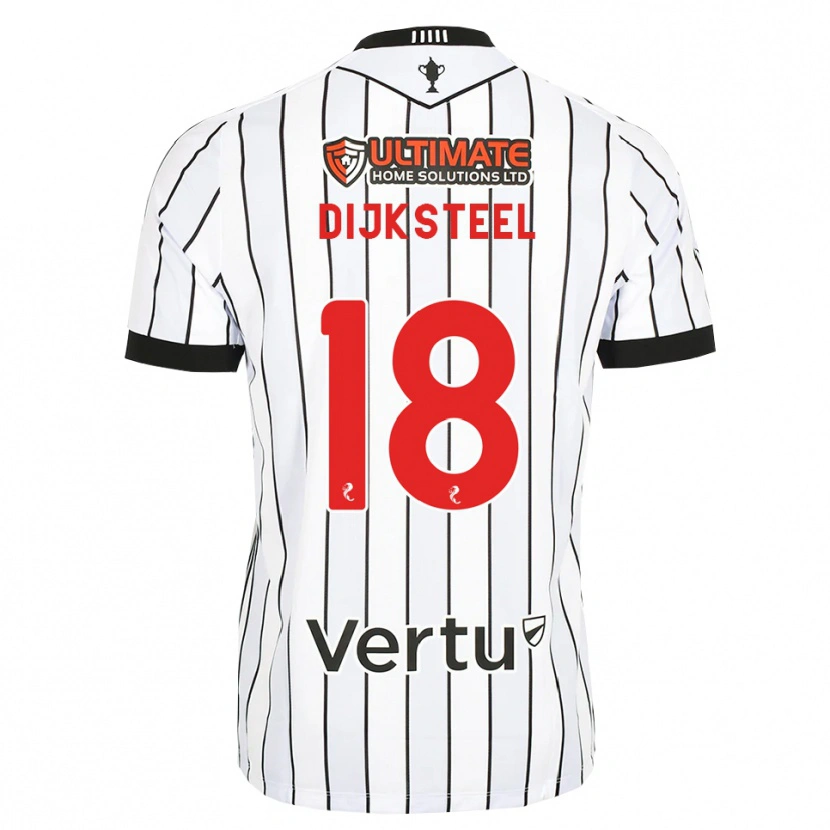 Danxen Herren Malik Dijksteel #18 Weiß Schwarz Rot Heimtrikot Trikot 2026/27 T-Shirt