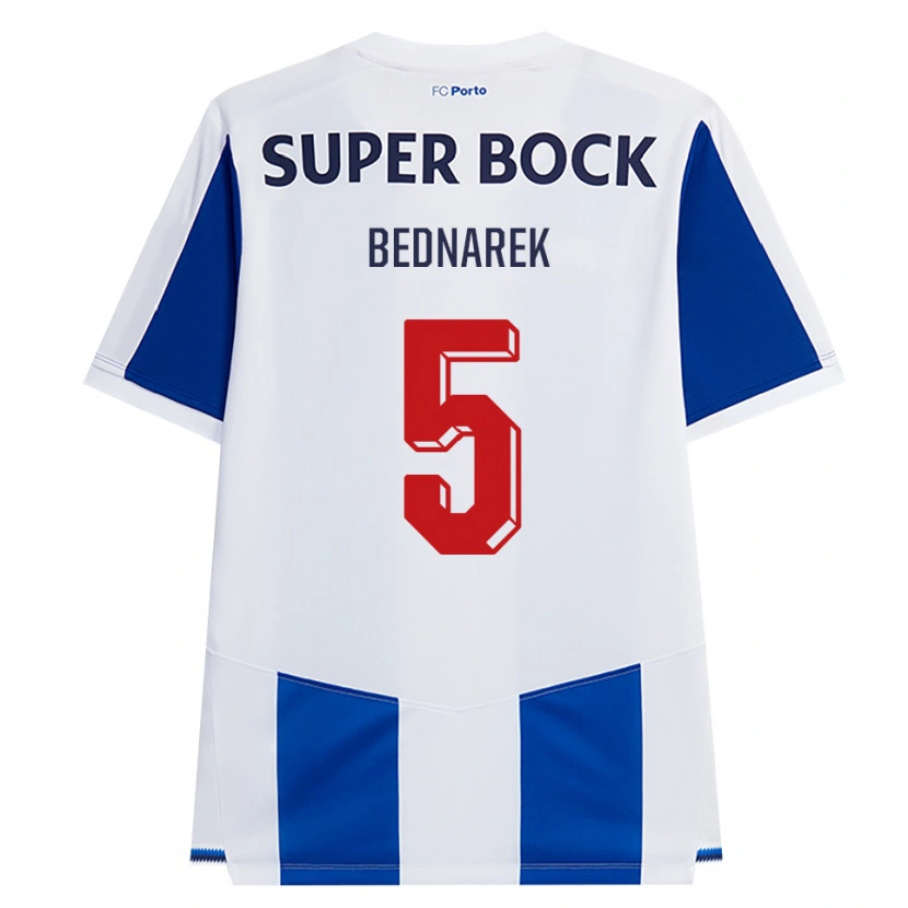 Danxen Herren Jan Bednarek #5 Blau Weiß Rot Heimtrikot Trikot 2026/27 T-Shirt