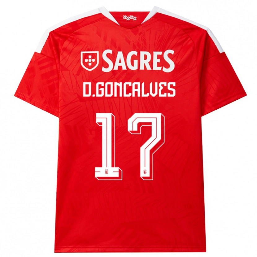 Danxen Herren Diogo Goncalves #17 Rot Weiß Gelb Heimtrikot Trikot 2026/27 T-Shirt