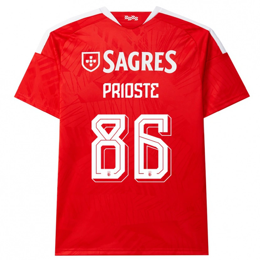 Danxen Herren Diogo Prioste #86 Rot Weiß Gelb Heimtrikot Trikot 2026/27 T-Shirt