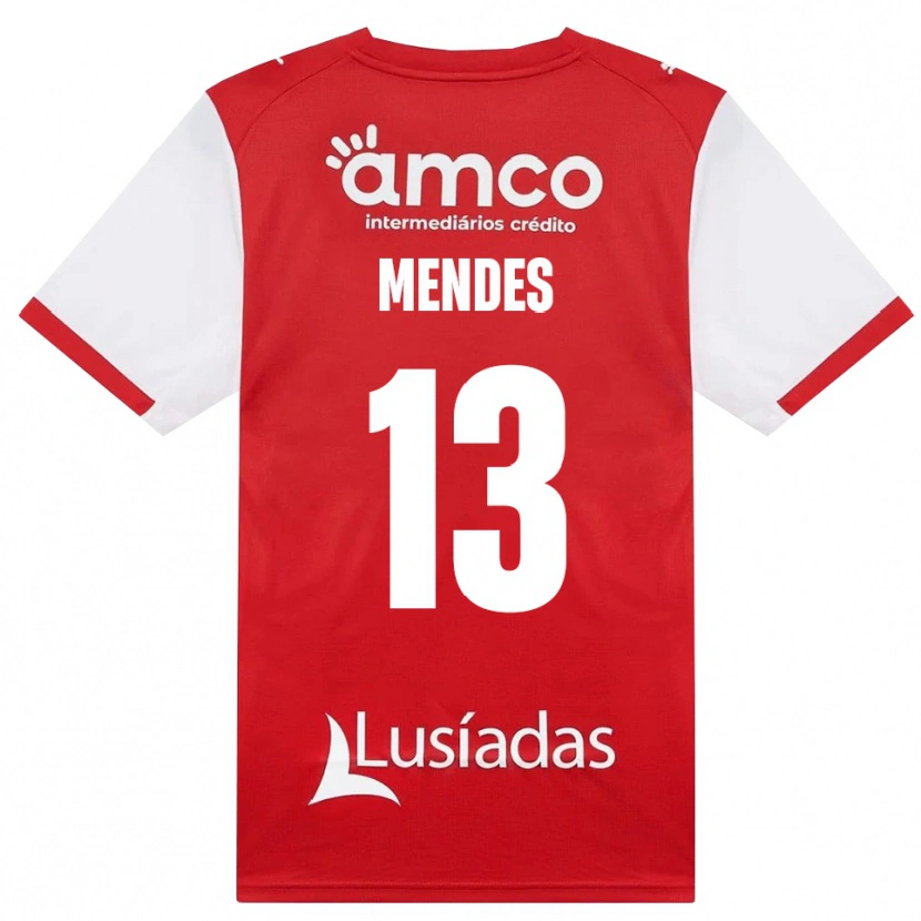 Danxen Herren Emmanuel Mendes #13 Weiß Rot Schwarz Heimtrikot Trikot 2026/27 T-Shirt