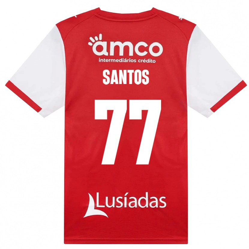 Danxen Herren Edu Santos #77 Weiß Rot Schwarz Heimtrikot Trikot 2026/27 T-Shirt