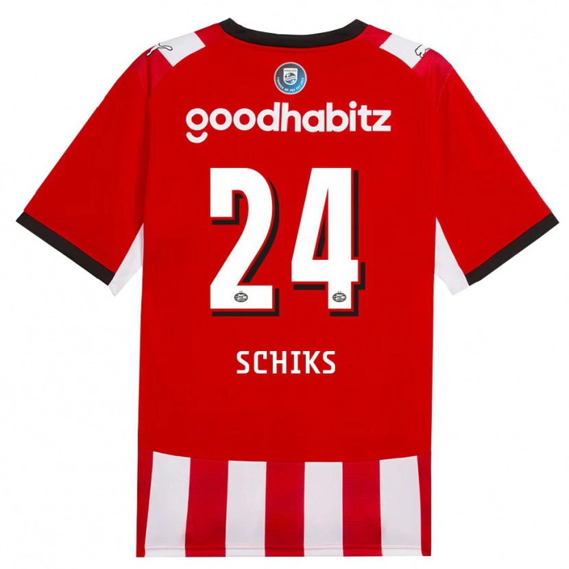 Danxen Herren Niek Schiks #24 Rot Weiß Schwarz Heimtrikot Trikot 2026/27 T-Shirt