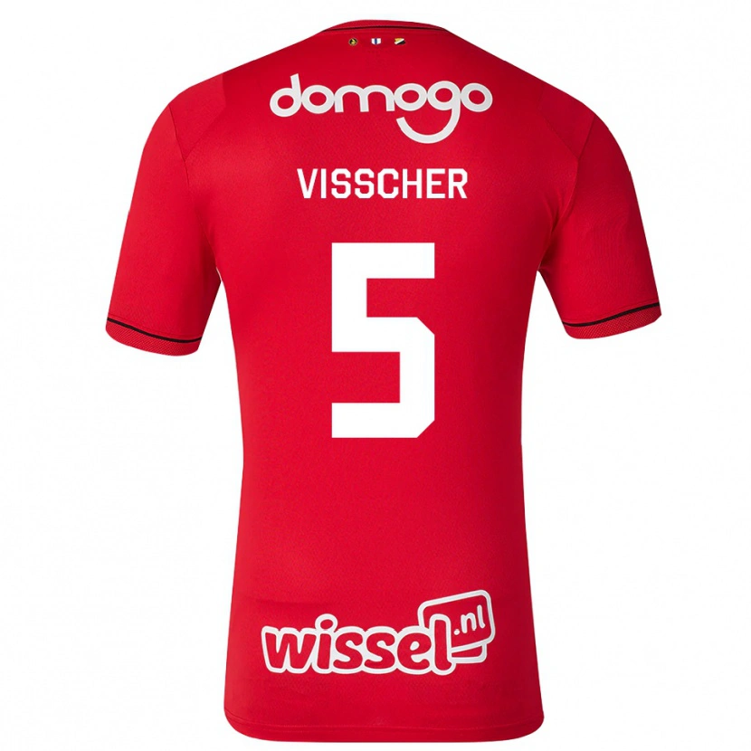 Danxen Herren Amber Visscher #5 Rot Weiß Schwarz Heimtrikot Trikot 2026/27 T-Shirt