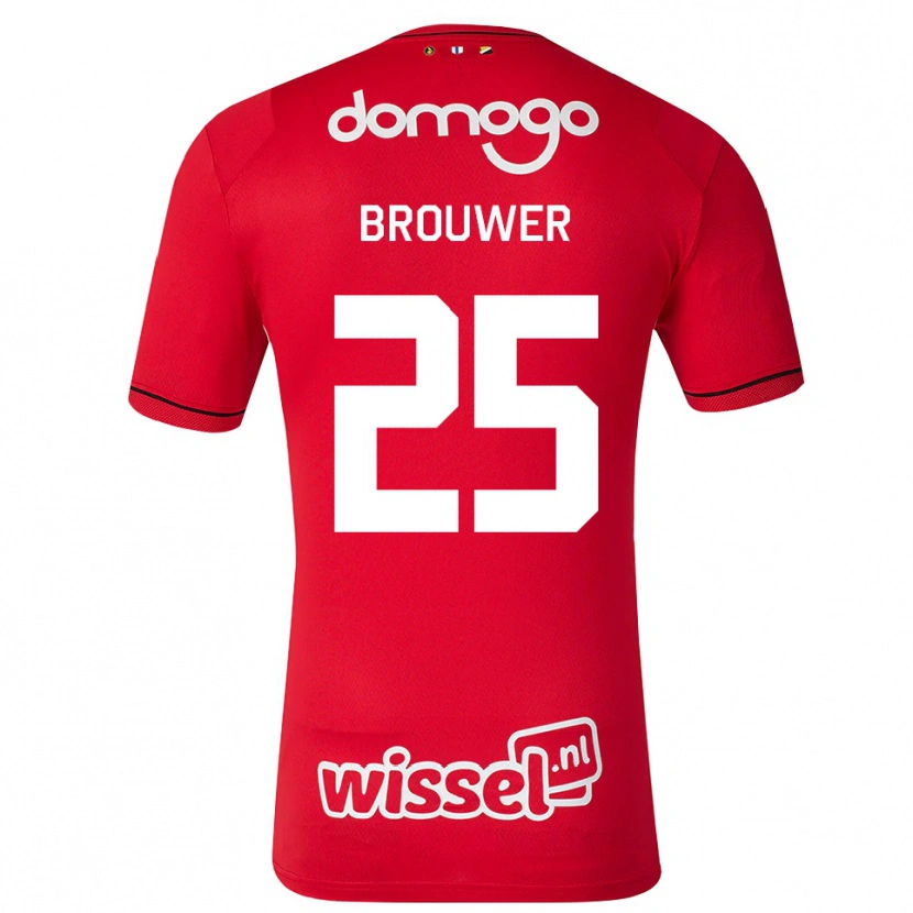 Danxen Herren Michael Brouwer #25 Rot Weiß Schwarz Heimtrikot Trikot 2026/27 T-Shirt
