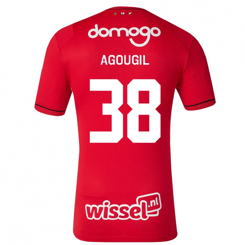 Danxen Herren Oualid Agougil #38 Rot Weiß Schwarz Heimtrikot Trikot 2026/27 T-Shirt