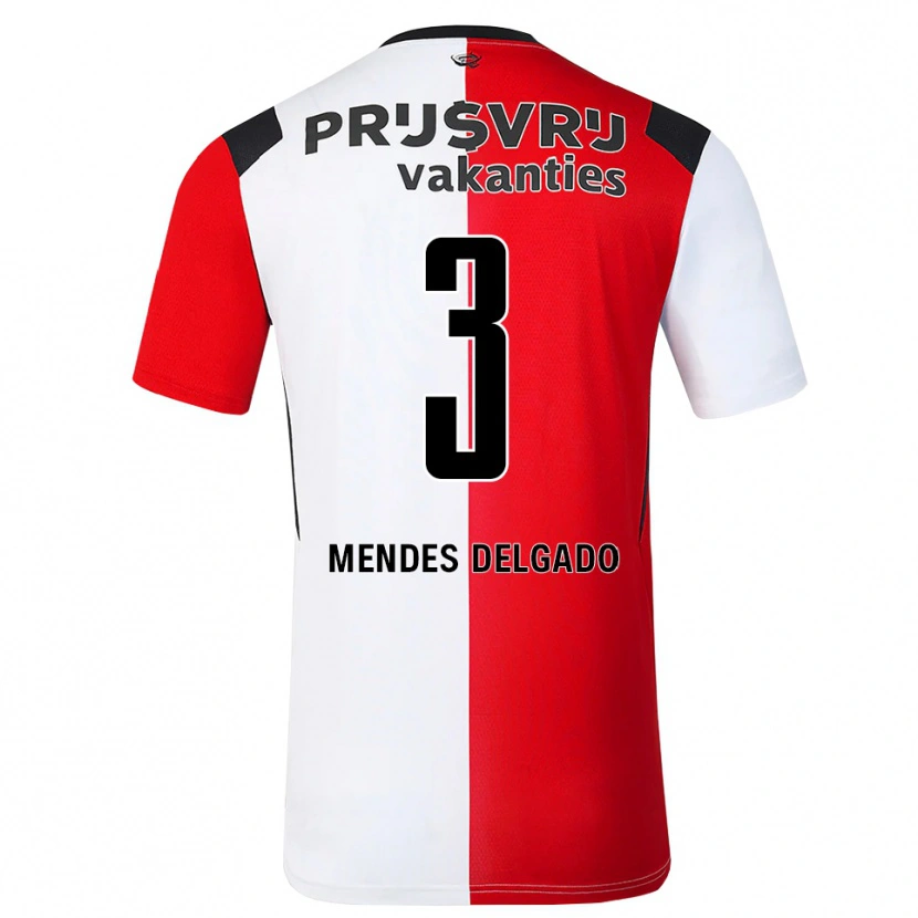 Danxen Herren Nestly Mendes Delgado #3 Rot Weiß Schwarz Heimtrikot Trikot 2026/27 T-Shirt