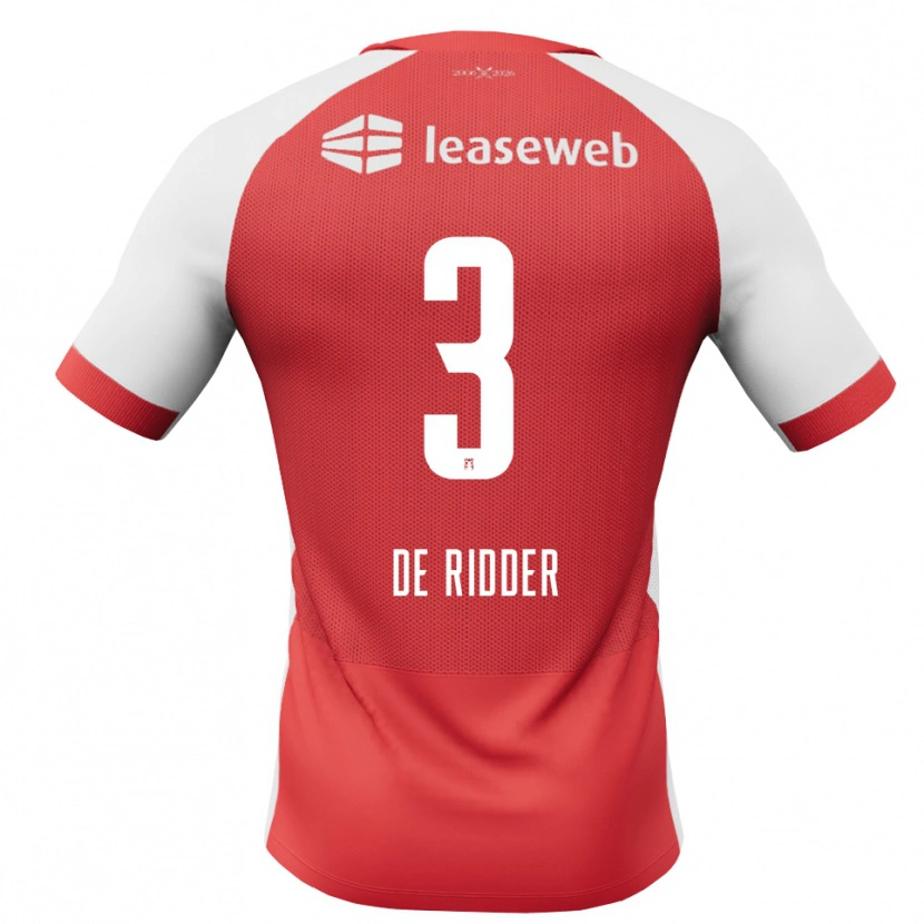 Danxen Herren Djoeke De Ridder #3 Rot Weiß Schwarz Heimtrikot Trikot 2026/27 T-Shirt
