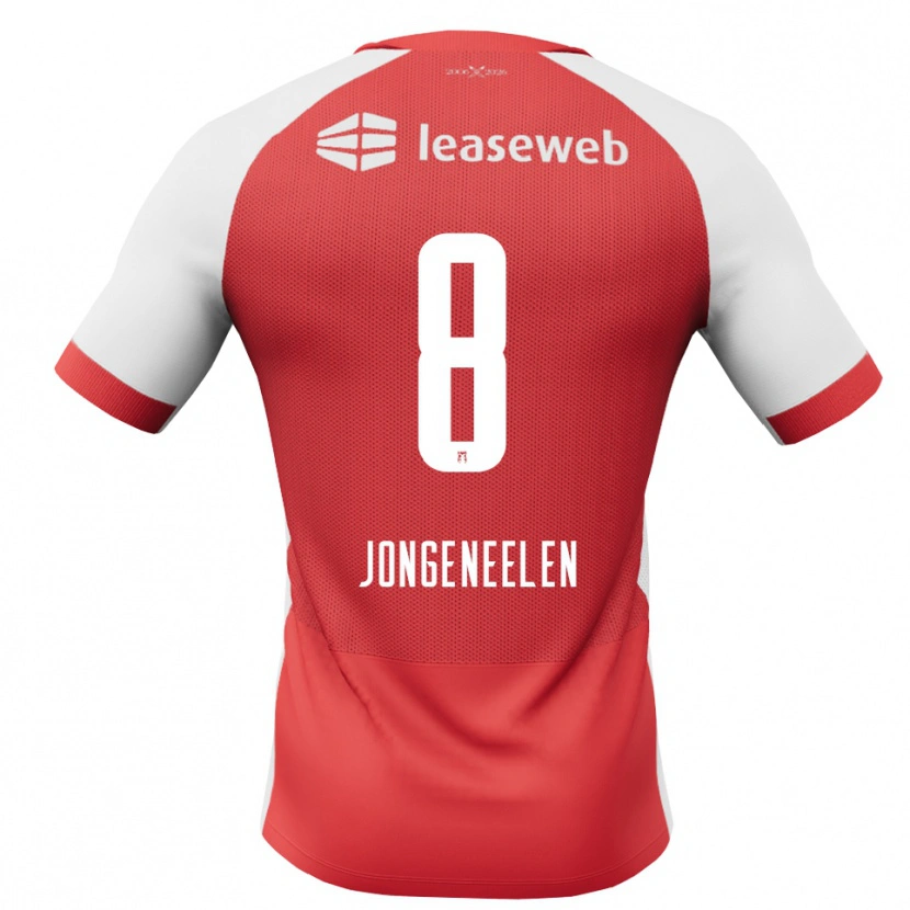 Danxen Herren Cas Jongeneelen #8 Rot Weiß Schwarz Heimtrikot Trikot 2026/27 T-Shirt
