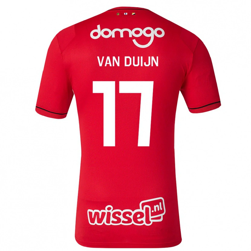 Danxen Herren Sem Van Duijn #17 Rot Weiß Schwarz Heimtrikot Trikot 2026/27 T-Shirt